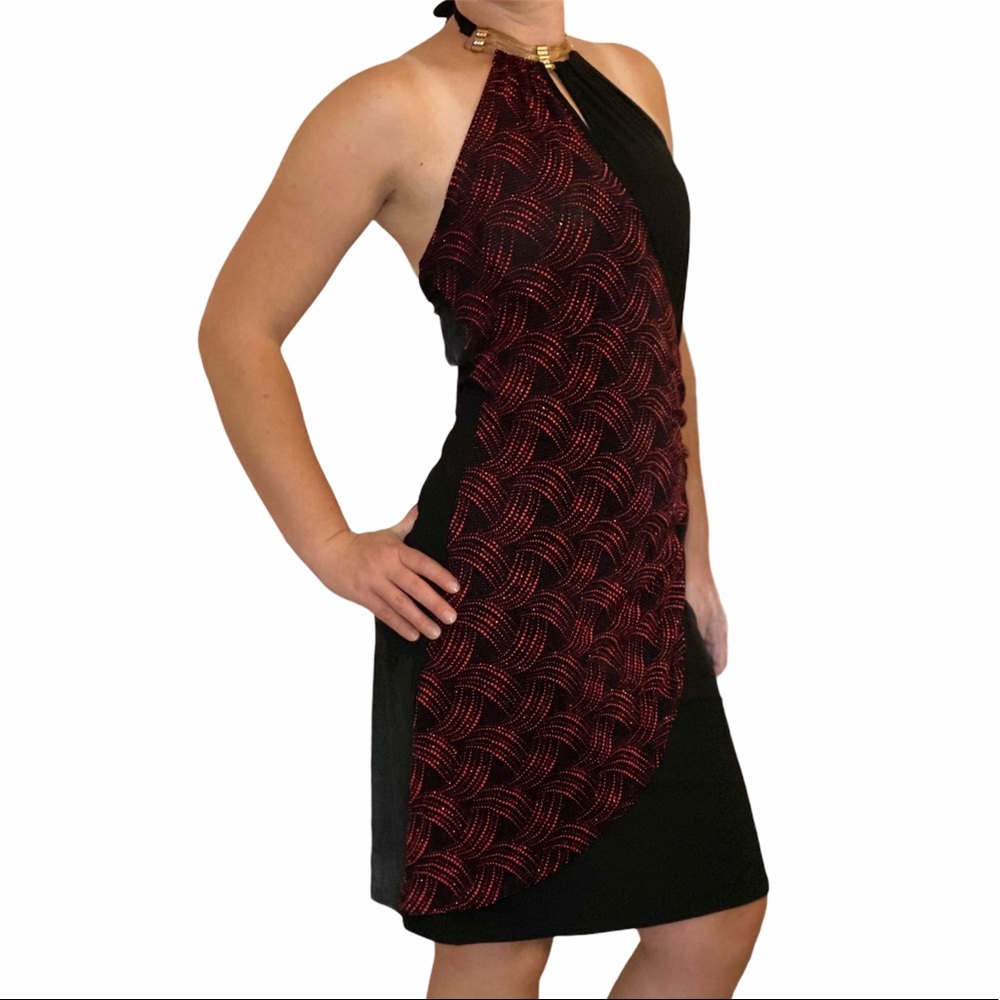 Blu:m High Neck Backless Sequin Dress, Festive & Elegant